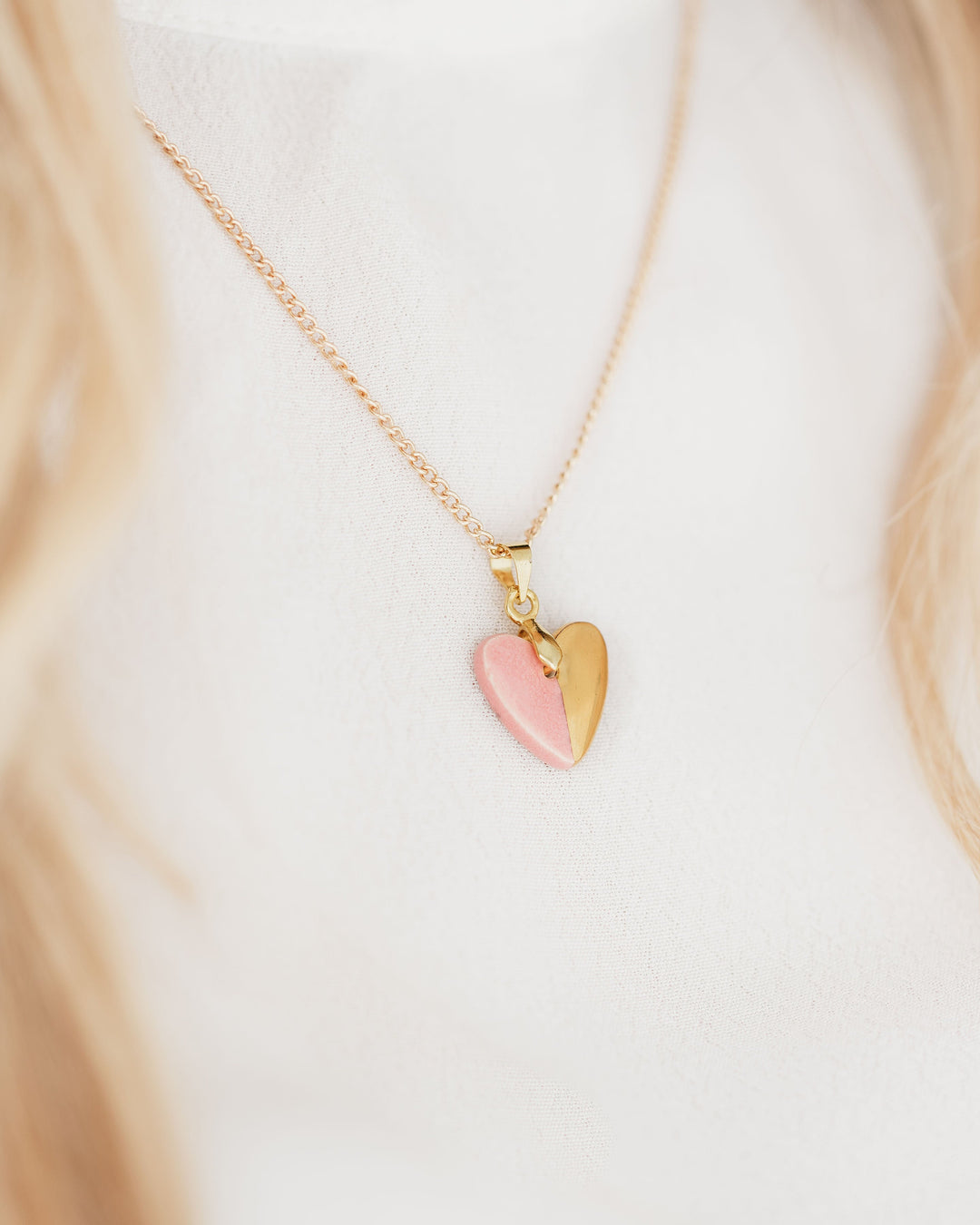 New *Summer Colours* Heart shaped Ceramic pendant necklace