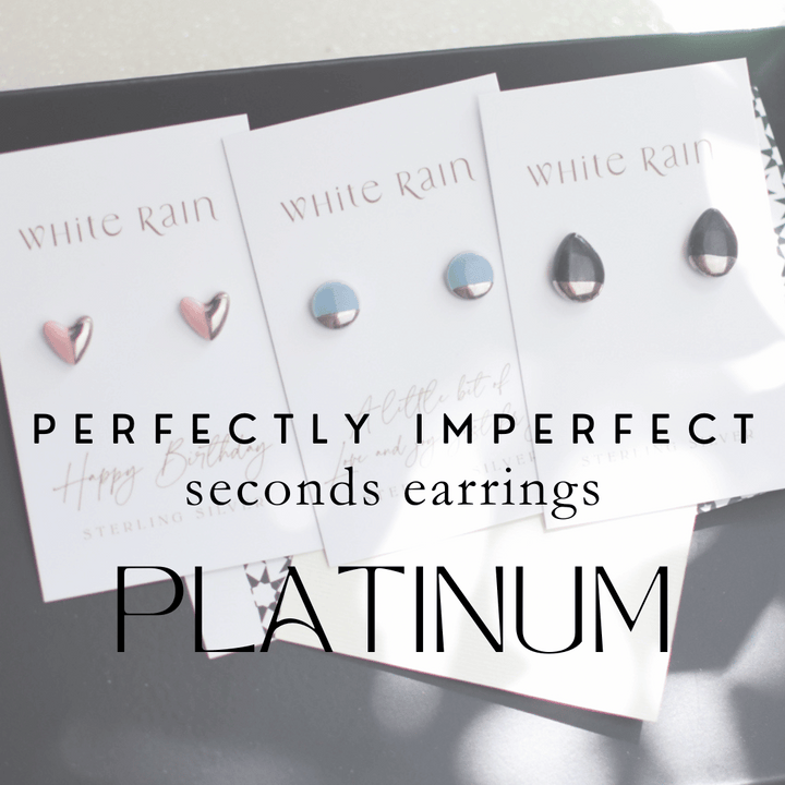 Perfectly Imperfect Studs  **SECONDS EARRING SALE** PLATINUM lustre