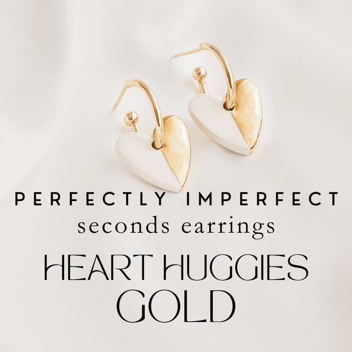 Perfectly Imperfect Heart Huggie Hoops  **SECONDS EARRING SALE** GOLD