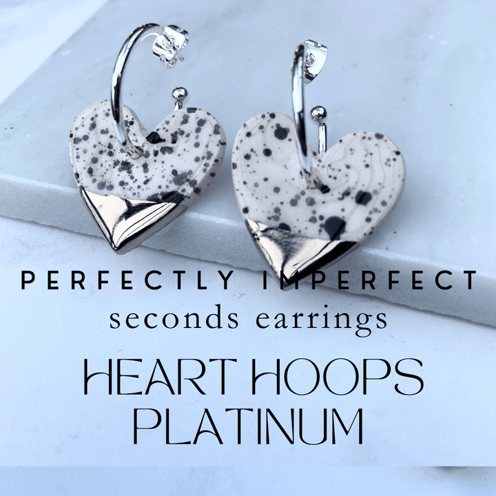 Perfectly Imperfect Heart Hoops **SECONDS EARRING SALE** PLATINUM