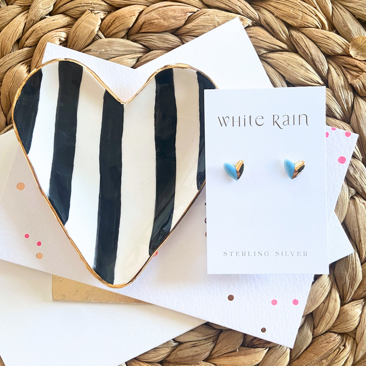 Stripe Trinket dish and earrings Gift set