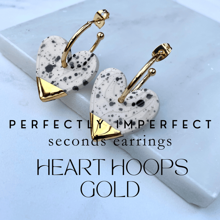 Perfectly Imperfect Heart Hoops **SECONDS EARRING SALE** GOLD