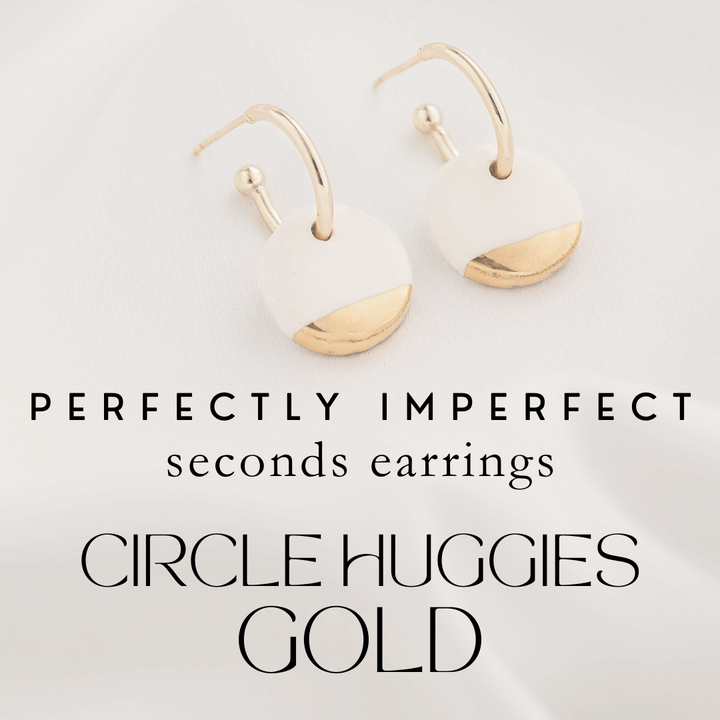 Perfectly Imperfect Circle Huggie Hoops  **SECONDS EARRING SALE** GOLD