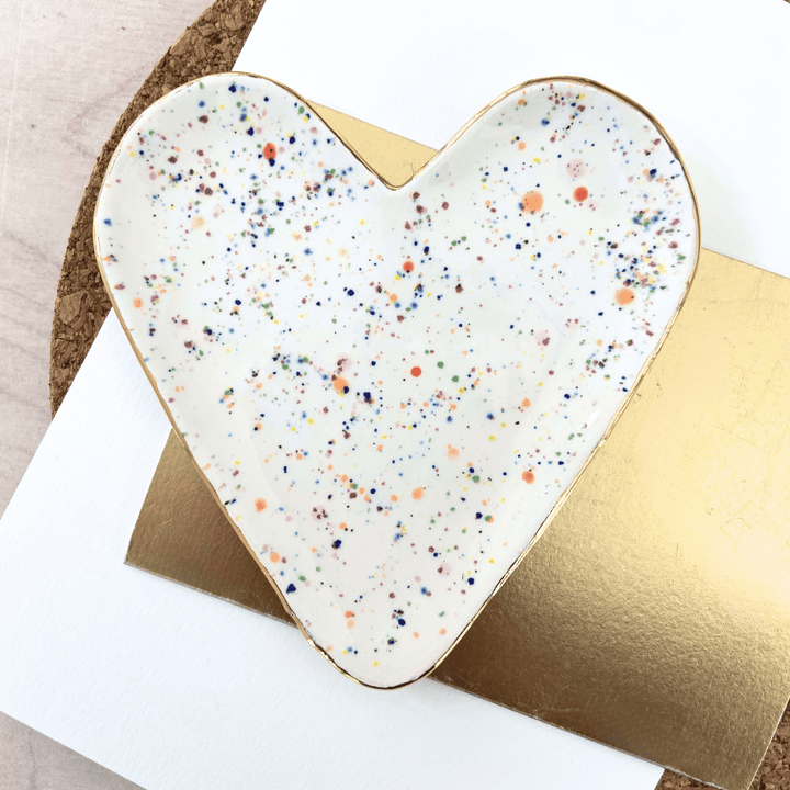 Colourful Spotty Heart Trinket dish