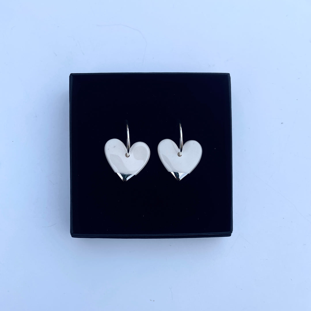 Perfectly Imperfect Heart Hoops **SECONDS EARRING SALE** PLATINUM