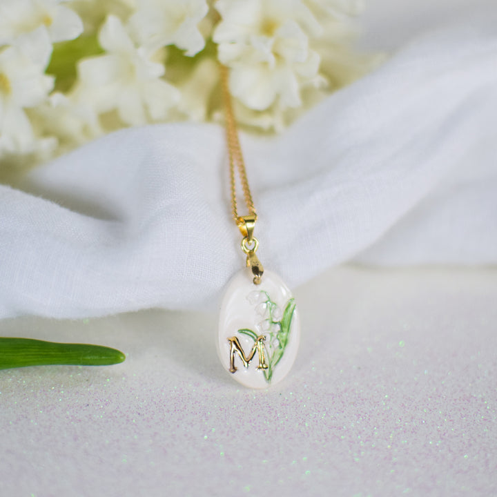 Personalised Ceramic Birth Flower necklace