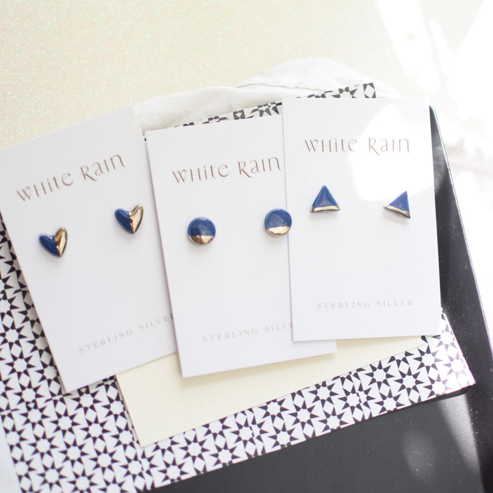 Perfectly Imperfect Studs  **SECONDS EARRING SALE** PLATINUM lustre