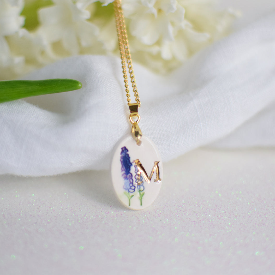 Personalised Ceramic Birth Flower necklace