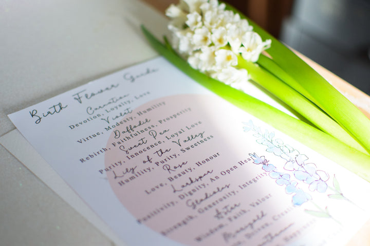 Personalised trinket dish and birth flower necklace gift set