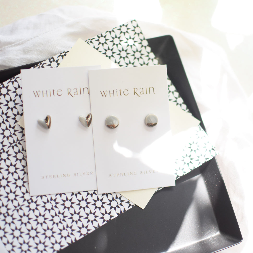 Perfectly Imperfect Studs  **SECONDS EARRING SALE** PLATINUM lustre