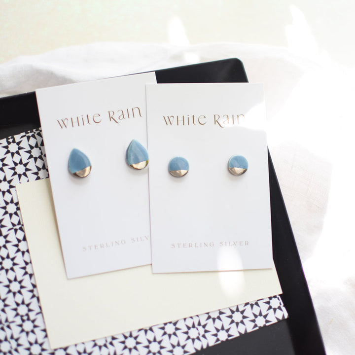 Perfectly Imperfect Studs  **SECONDS EARRING SALE** PLATINUM lustre