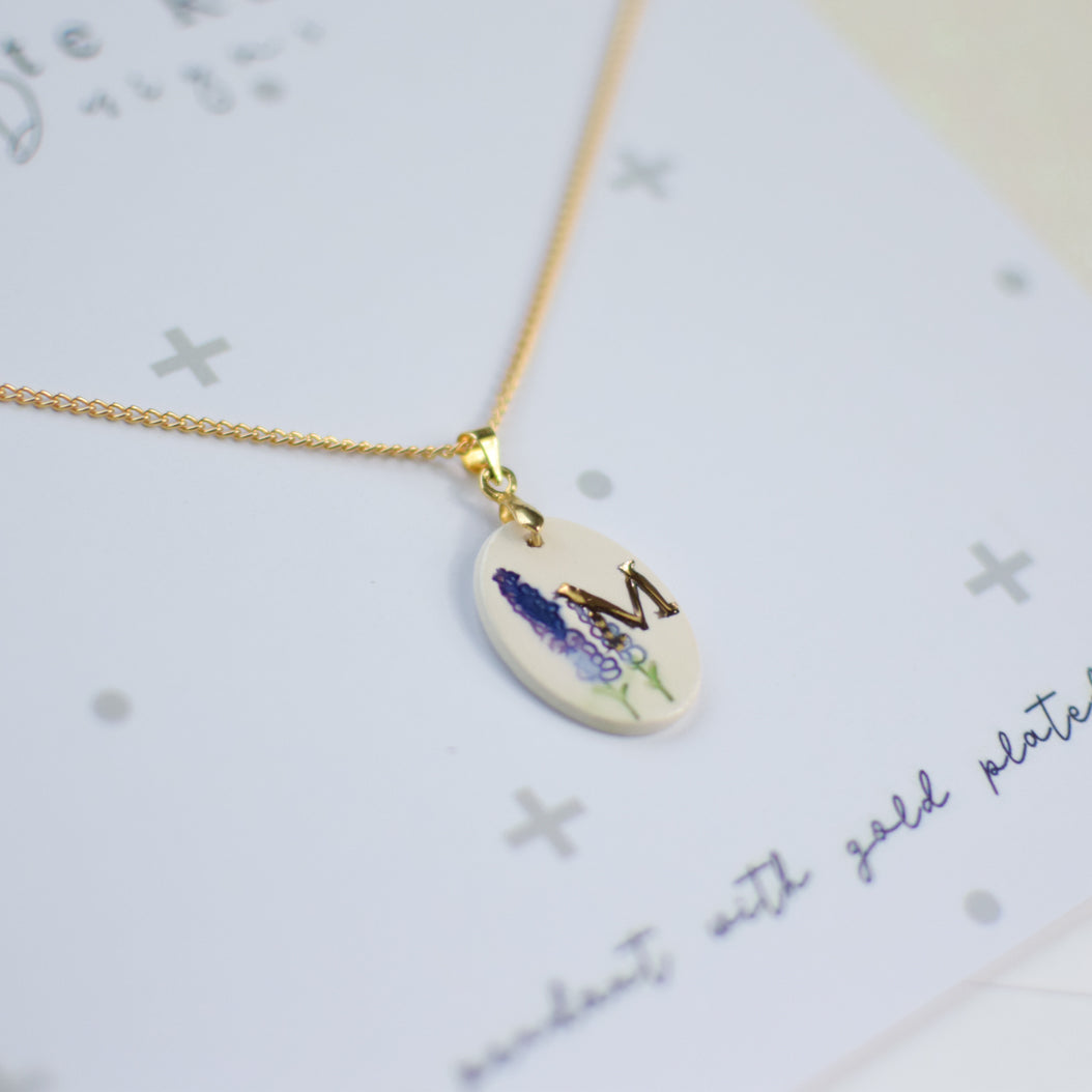 Personalised Ceramic Birth Flower necklace